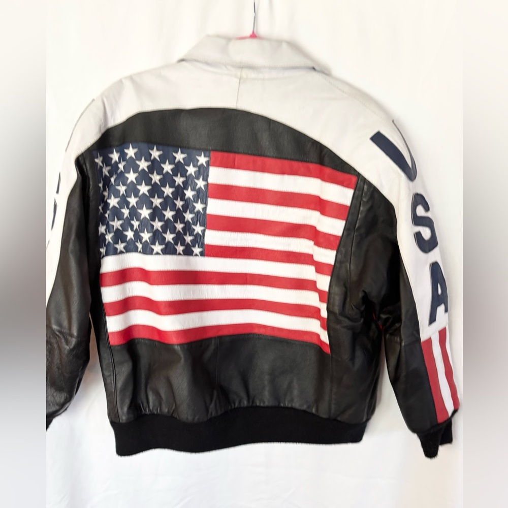 Phase 2 vintage American Flag rare leather jacket